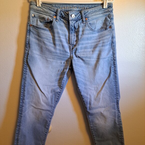 American Eagle AirFlex+ Distressed Light Wash Denim Jeans - Picture 5 of 9